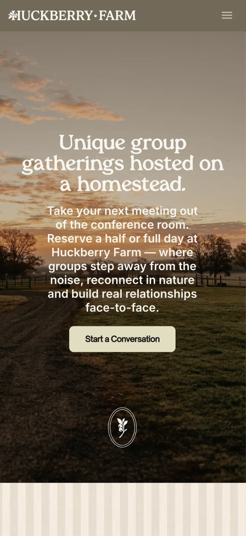 The huckberryfarm.com mobile experience