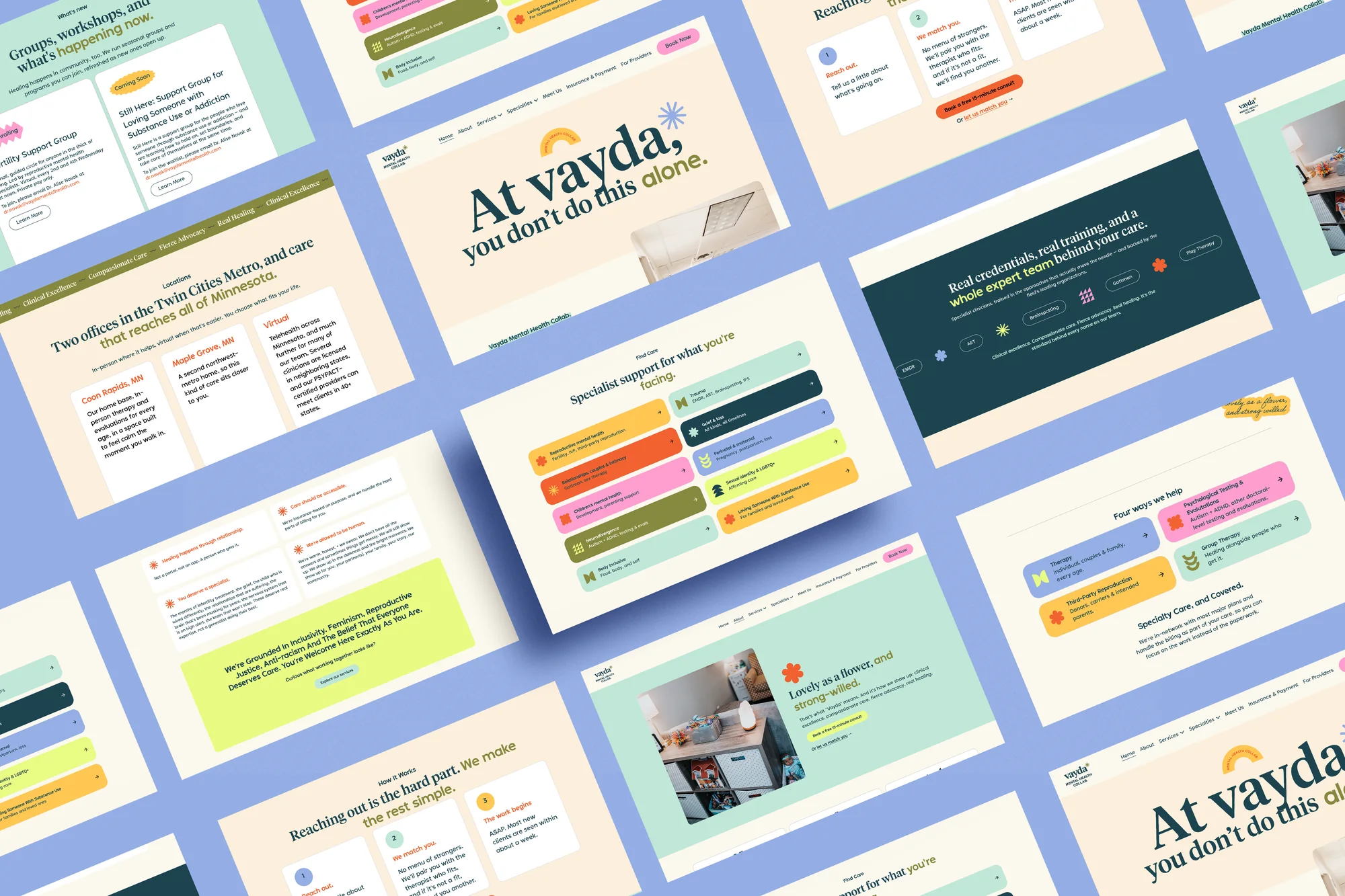 The full 23-page Vayda site laid out as one system