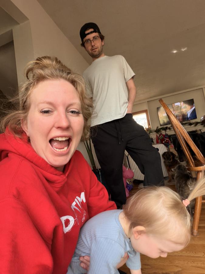 Em with her kids