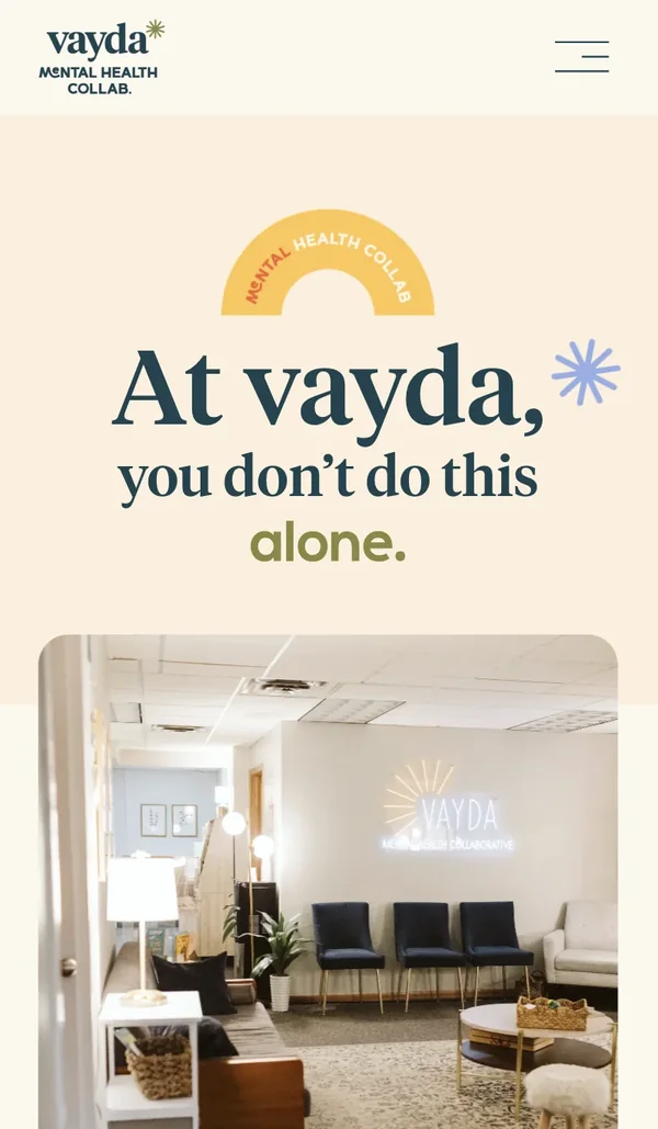 Vayda Mental Health Collab. — mobile design